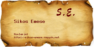 Sikos Emese névjegykártya