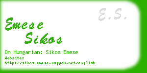 emese sikos business card